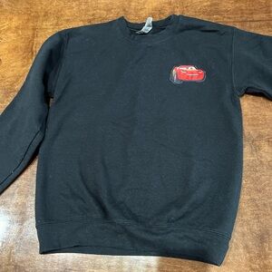 Gildan Black Crewneck Sweater with Red Car Design